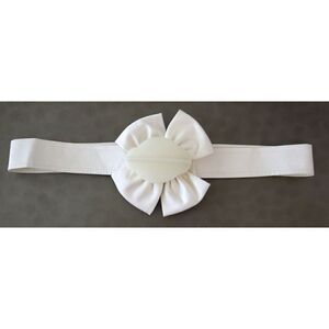 Escada Women's Sz 38 Off White Bow Detail Waist Belt Accessory